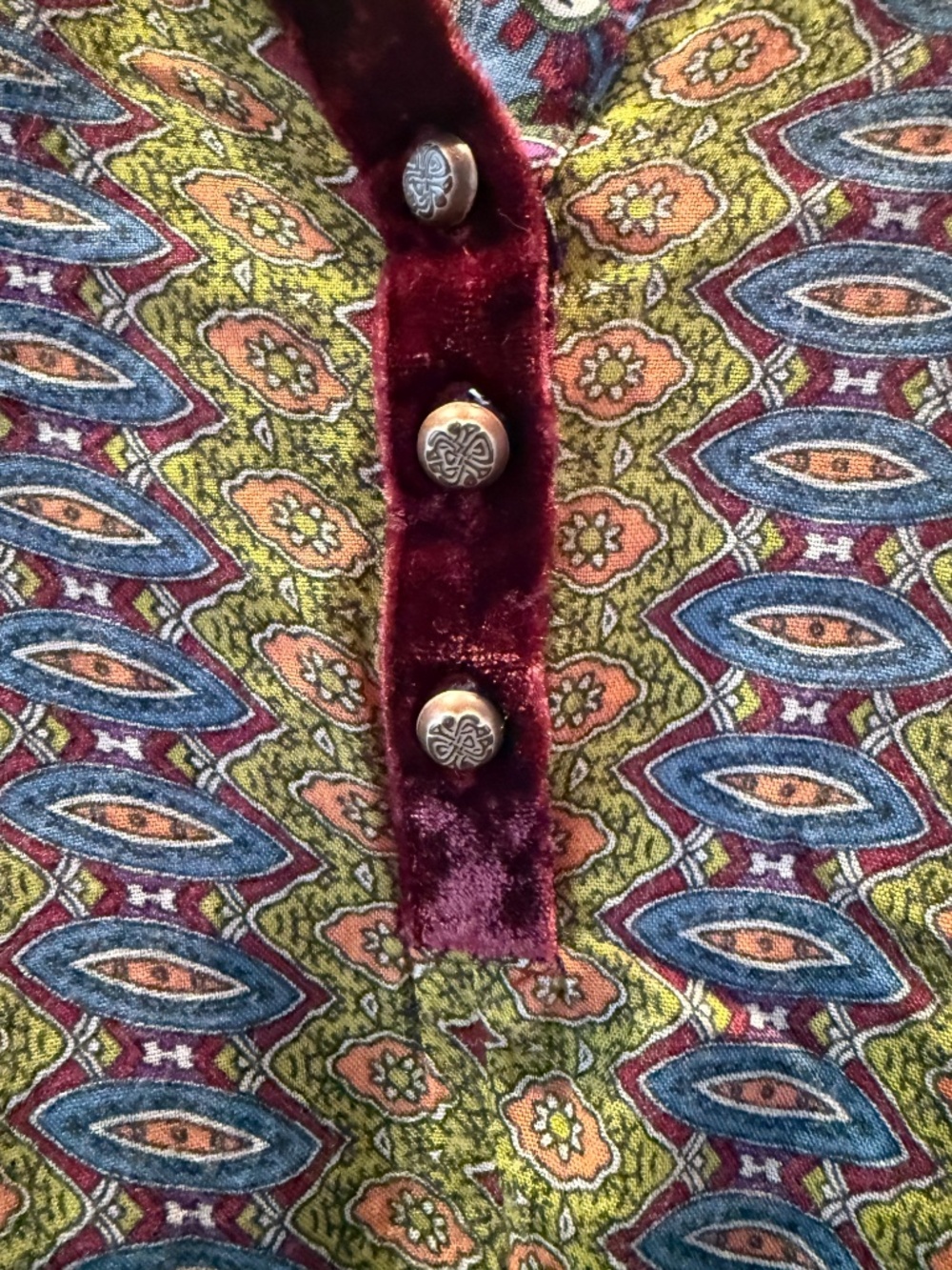 Soft Surroundings Paloma Velvet-Trim Floral Tunic, Extra Small - Picture 2 of 5